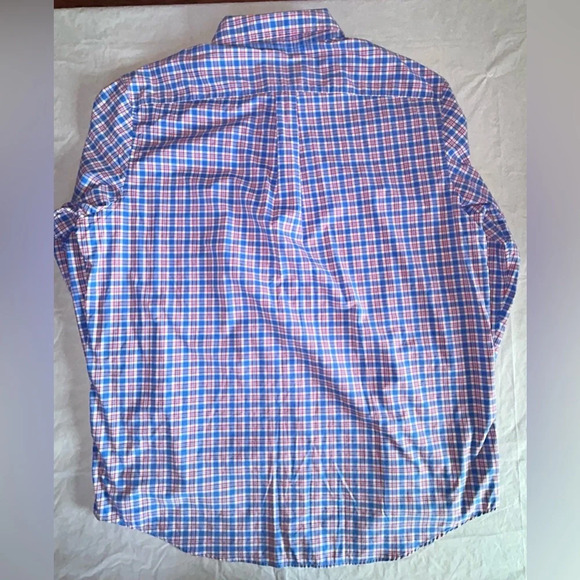 Vineyard Vines Men's Large Murray Blue Red Plaid Long Sleeve Button-Down Shirt - Picture 6 of 6